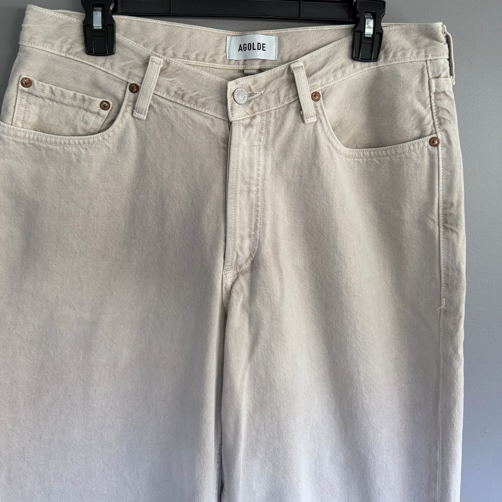 AGOLDE V-Waist Baggy Straight Leg Jeans (Scone) - Picture 6 of 8